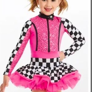 Pink and Black Checkered Kids Costume